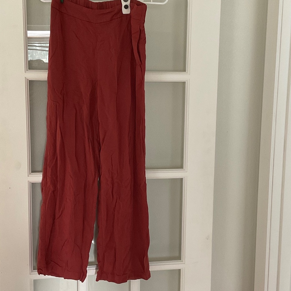 Old Navy Women's Wide Leg Pants - Rust Red and Olive Green